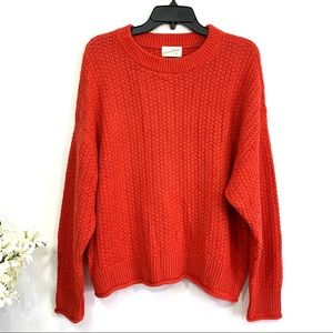 Universal Thread Women's Red Long Sleeve Crew Neck Knit Pullover Sweater - NWT